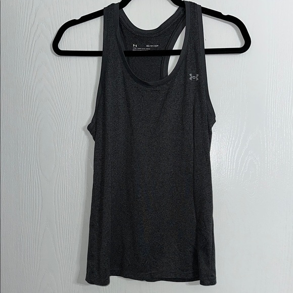 Under Armour Gray Tank Top Scoop Neck Racerback - Picture 1 of 3